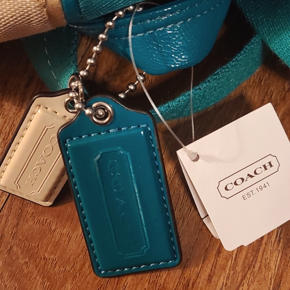 Coach Very nice green and tan backpack. main image 2